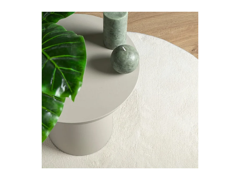 Tapis OVIEDO à poils courts crème Ø 160 cm