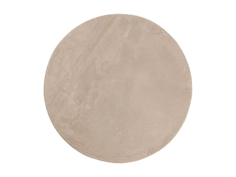 Tapis HUARTE à poils courts doux et lavable sable Ø 120 cm