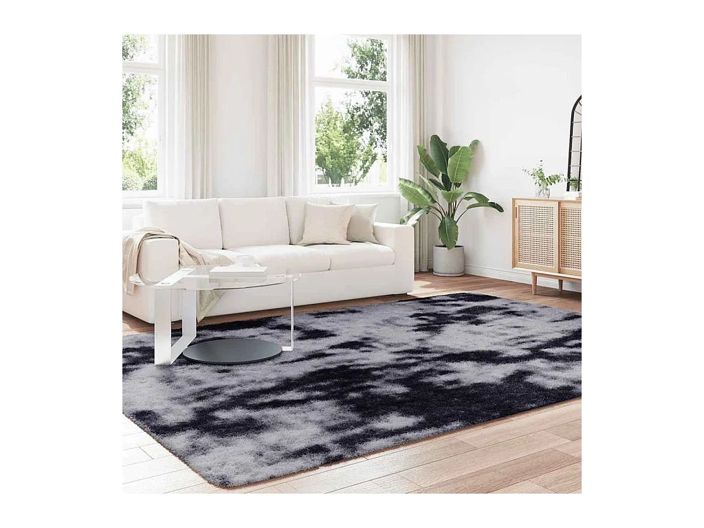 Alfombra de pelo largo NAVARRA gris oscuro 240x340 cm