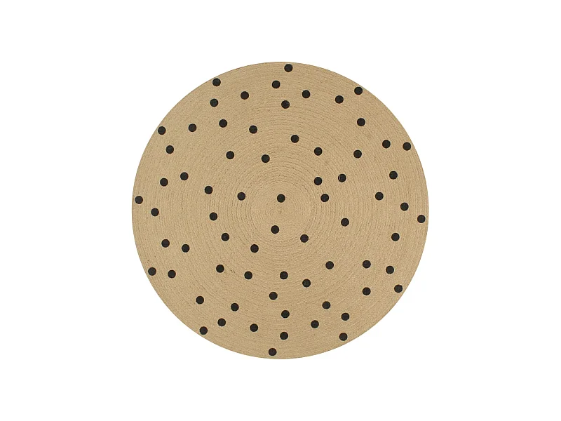 Tappeto in juta fatto a mano con stampa a pois, 150 cm