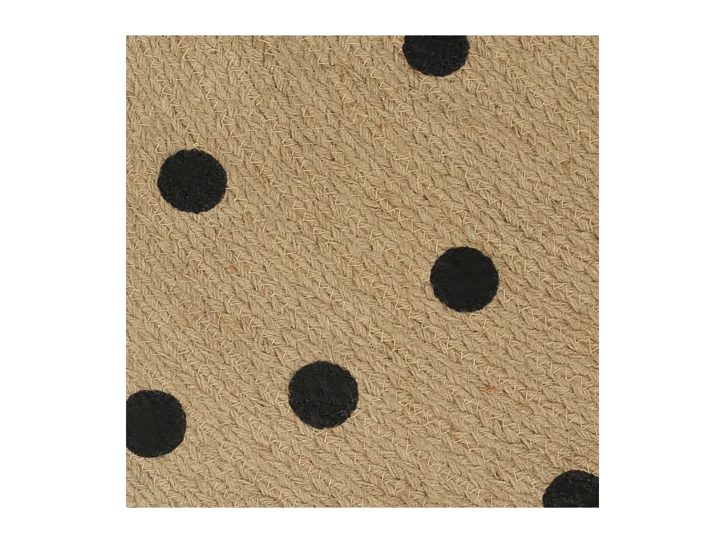 Tappeto in juta fatto a mano con stampa a pois, 150 cm