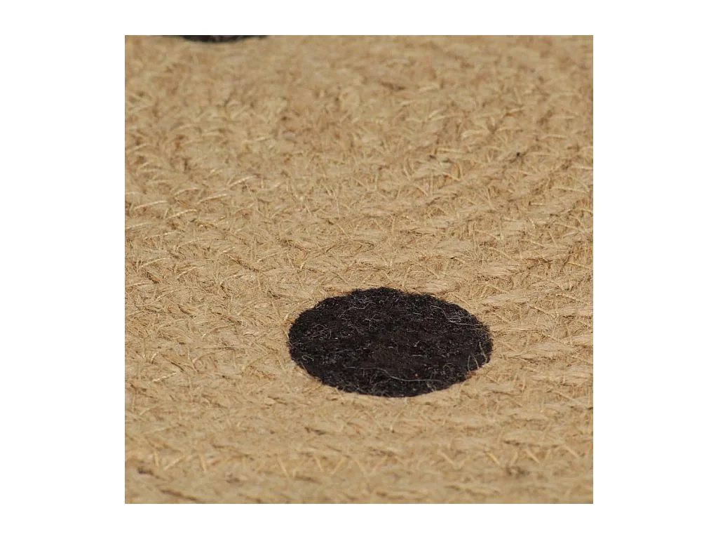 Tappeto in juta fatto a mano con stampa a pois, 150 cm