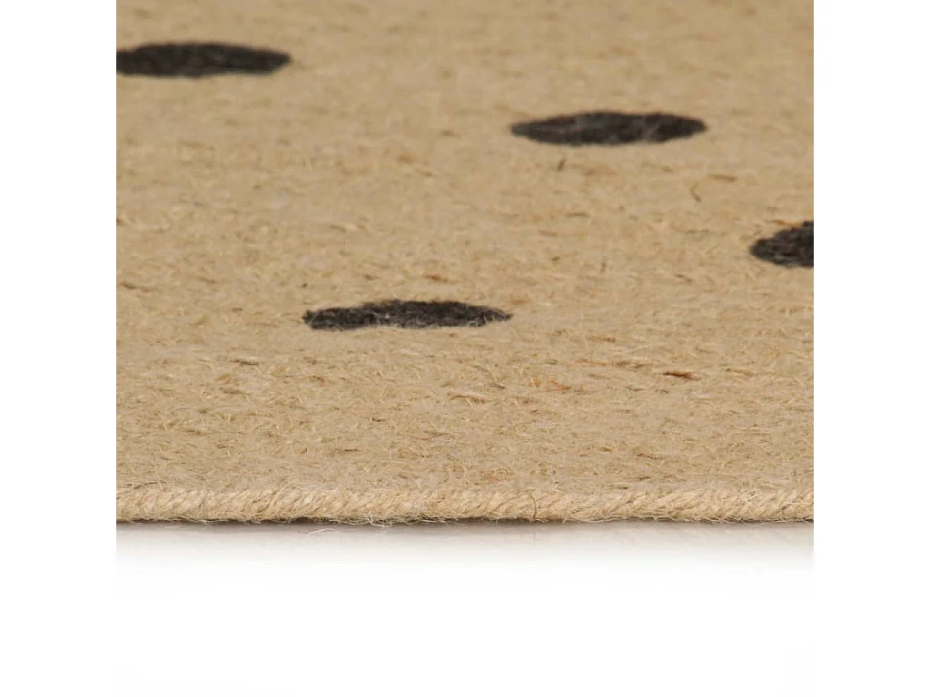 Tapis fait à la main Jute avec imprimé à pois 150 cm