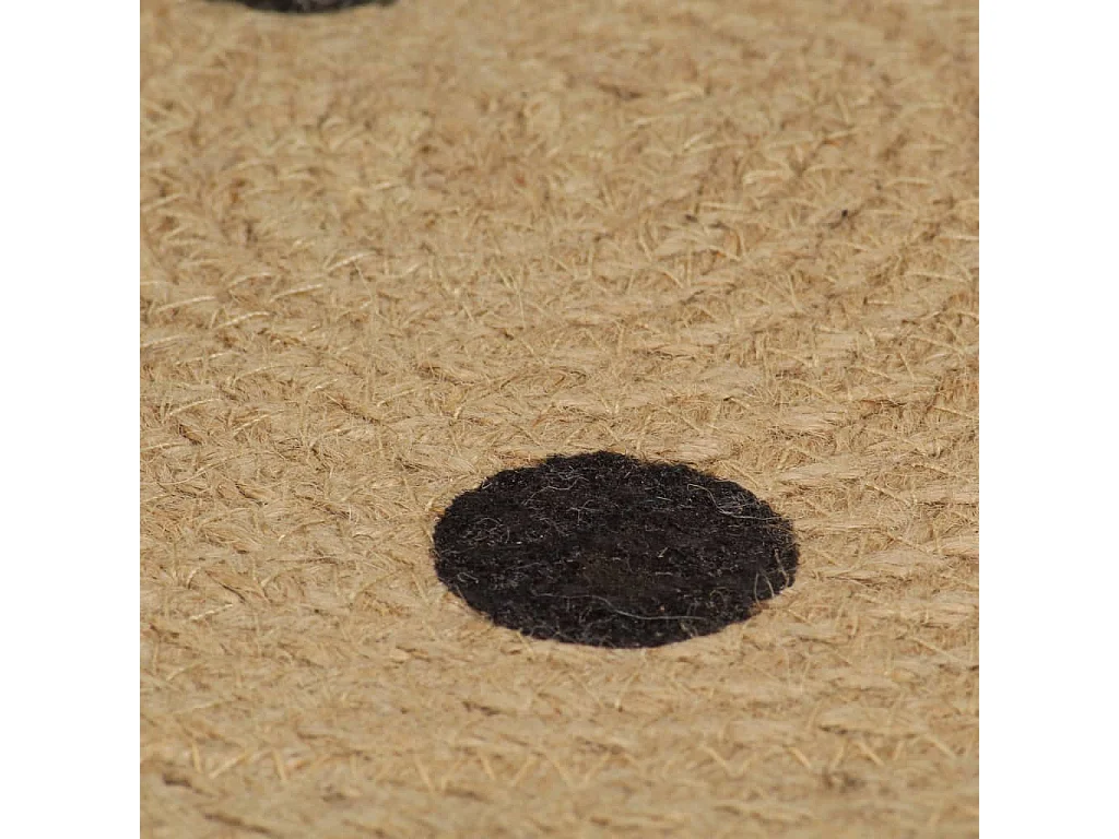 Tapis fait à la main Jute avec imprimé à pois 150 cm
