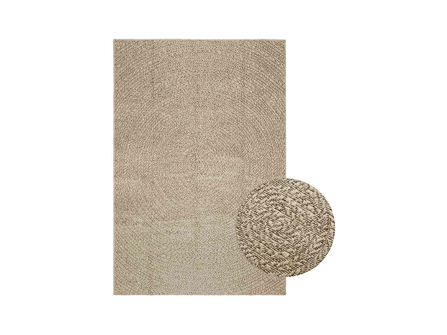 Alfombra beige ZIZUR 140x200 cm efecto yute para interior y exterior