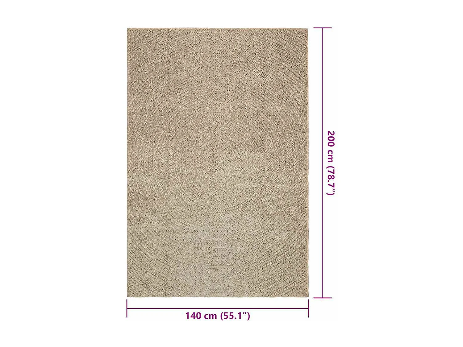 Tappeto ZIZUR beige 140x200 cm effetto juta interno esterno