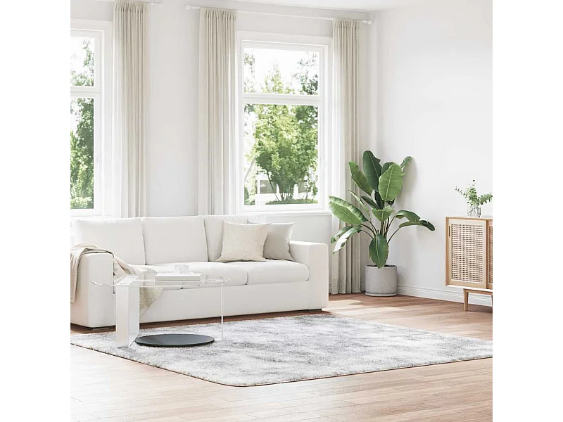 Tapis Shaggy à poils longs NAVARRA gris argenté 240x240 cm