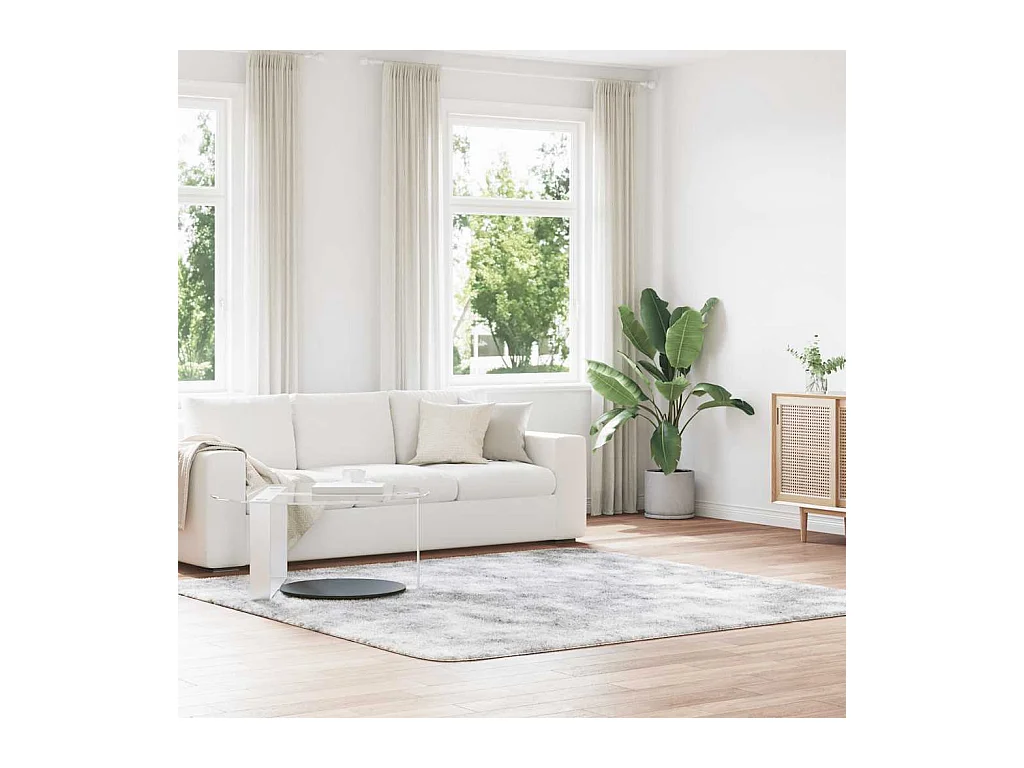 Tapis Shaggy à poils longs NAVARRA gris argenté 240x240 cm