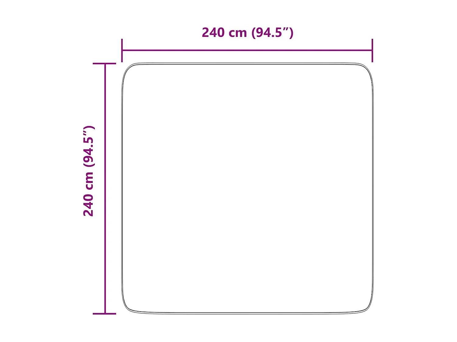 Tapis Shaggy à poils longs NAVARRA gris argenté 240x240 cm