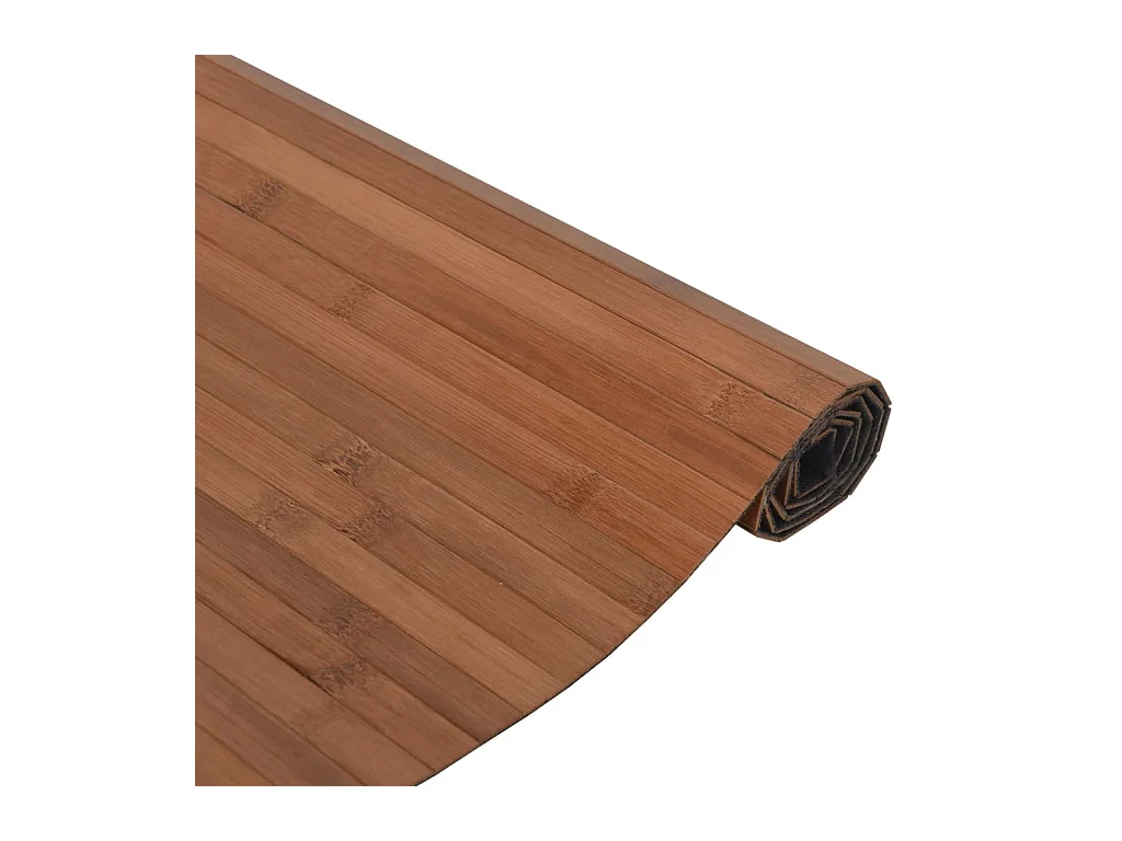 Alfombra rectangular marrón 60x300 cm bambú