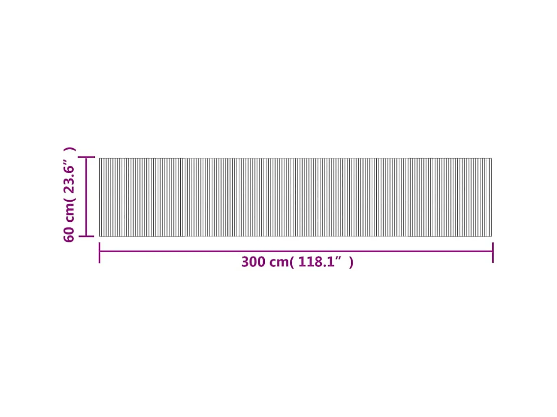 Alfombra rectangular marrón 60x300 cm bambú