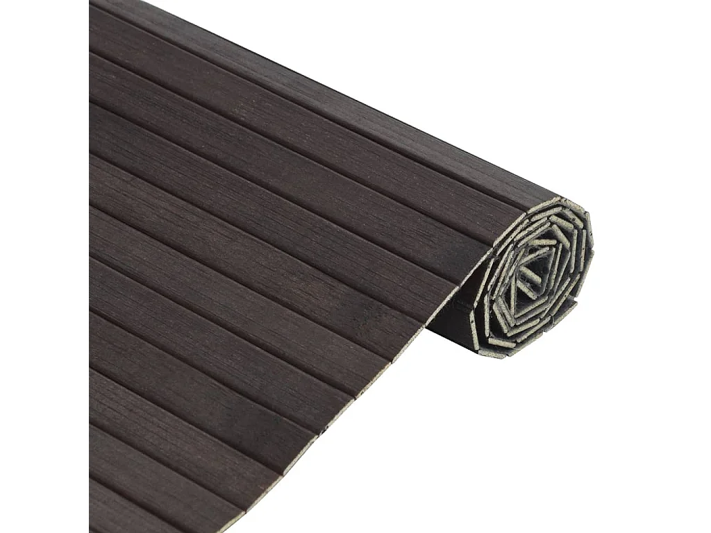 Alfombra rectangular marrón oscuro 100x300 cm bambú