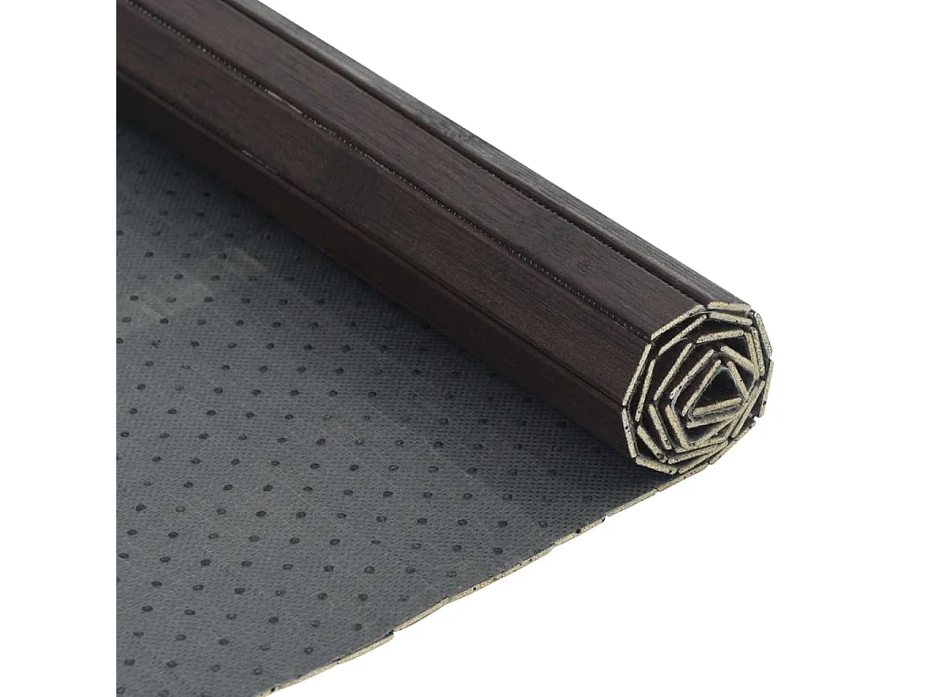 Alfombra rectangular marrón oscuro 100x300 cm bambú