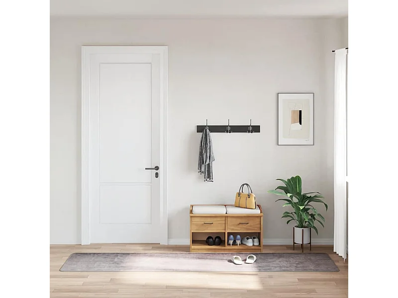 Wasbaar antislip vloerkleed 80x300 cm Grijs