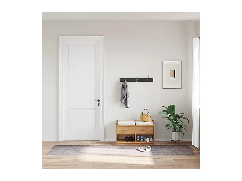 Wasbaar antislip vloerkleed 80x300 cm Grijs