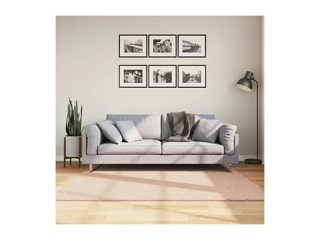 Tappeto morbido a pelo corto HUARTE lavabile rosso chiaro 160x160 cm