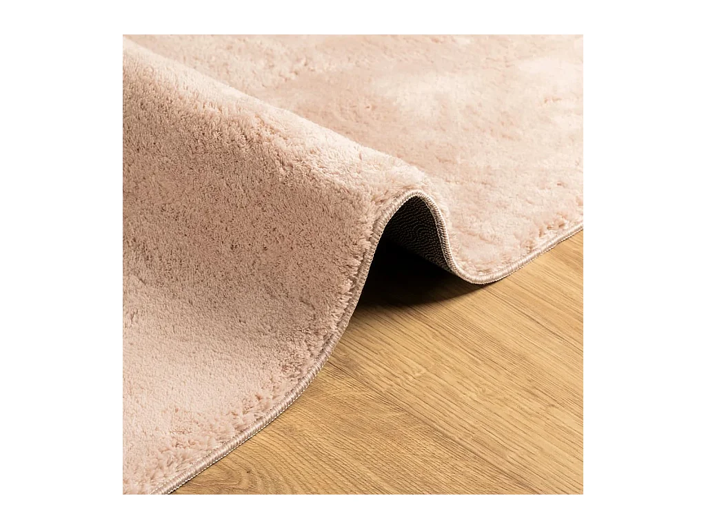 Tappeto morbido a pelo corto HUARTE lavabile rosso chiaro 160x160 cm