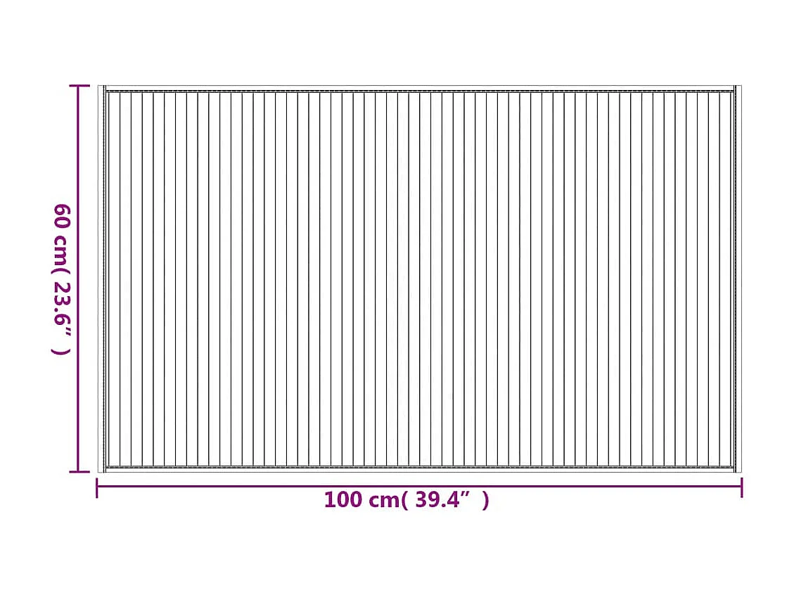 Tappeto rettangolare nero 60x100 cm in bambù