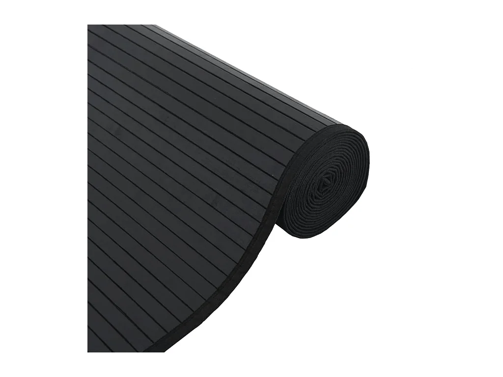Tapis rectangulaire noir 60x100 cm bambou