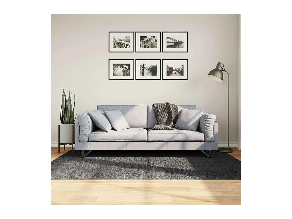 Tapis IZA poils courts style scandinave anthracite 140x200 cm