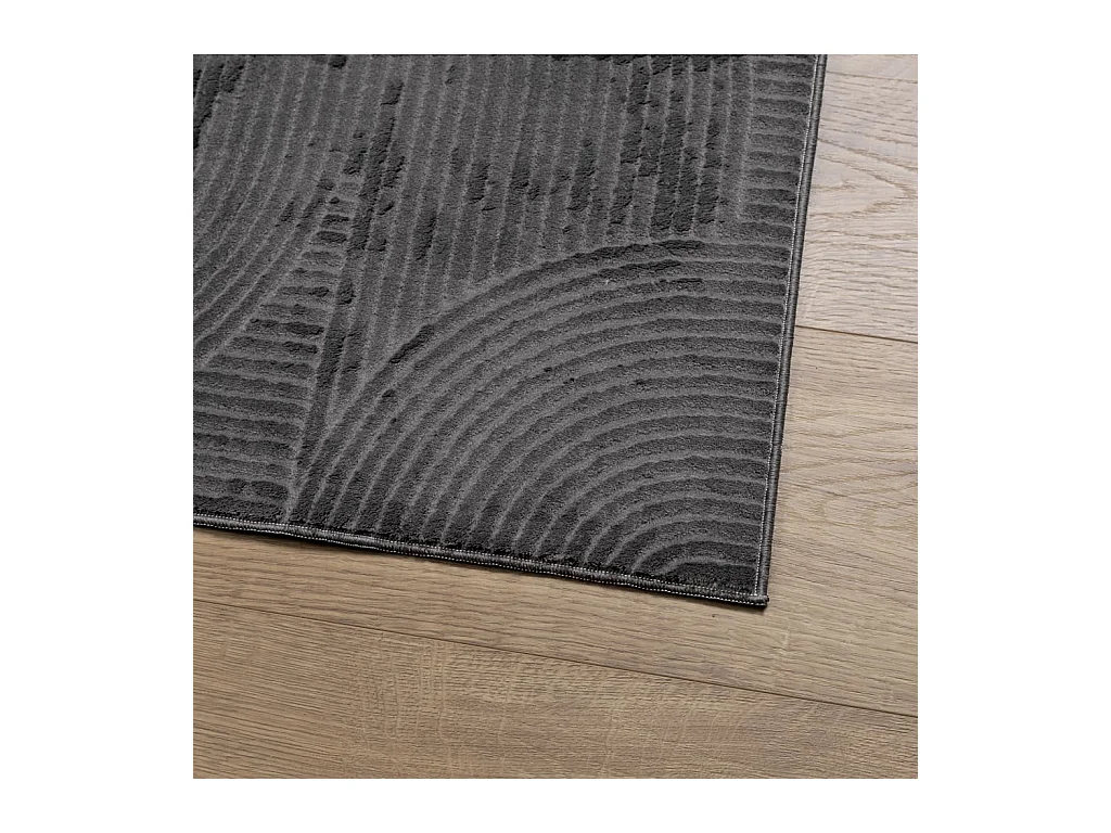 Tapis IZA poils courts style scandinave anthracite 140x200 cm