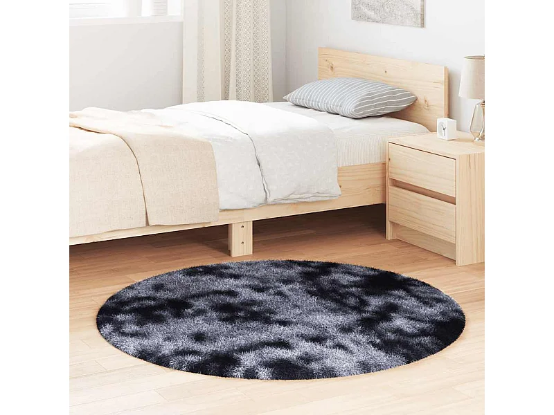 Tapis shaggy à poils longs NAVARRA gris foncé 120x120 cm