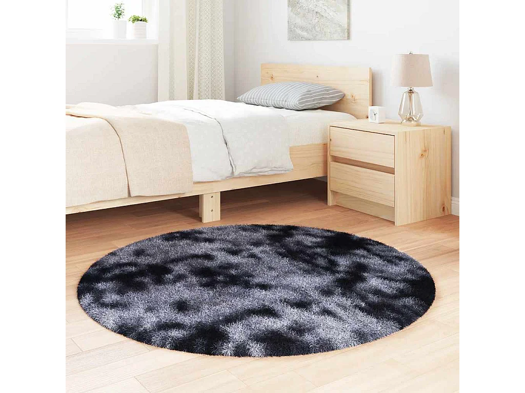 Tappeto shaggy grigio scuro NAVARRA 120x120 cm