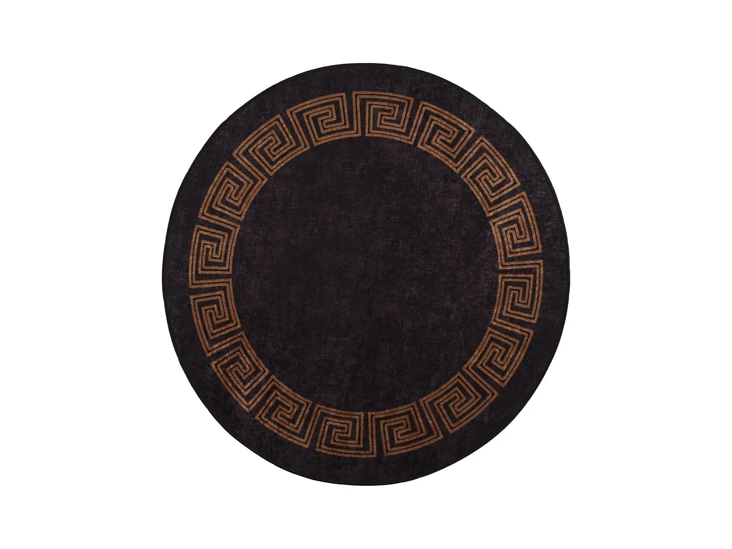 Tappeto lavabile nero e oro Ø 200 cm antiscivolo