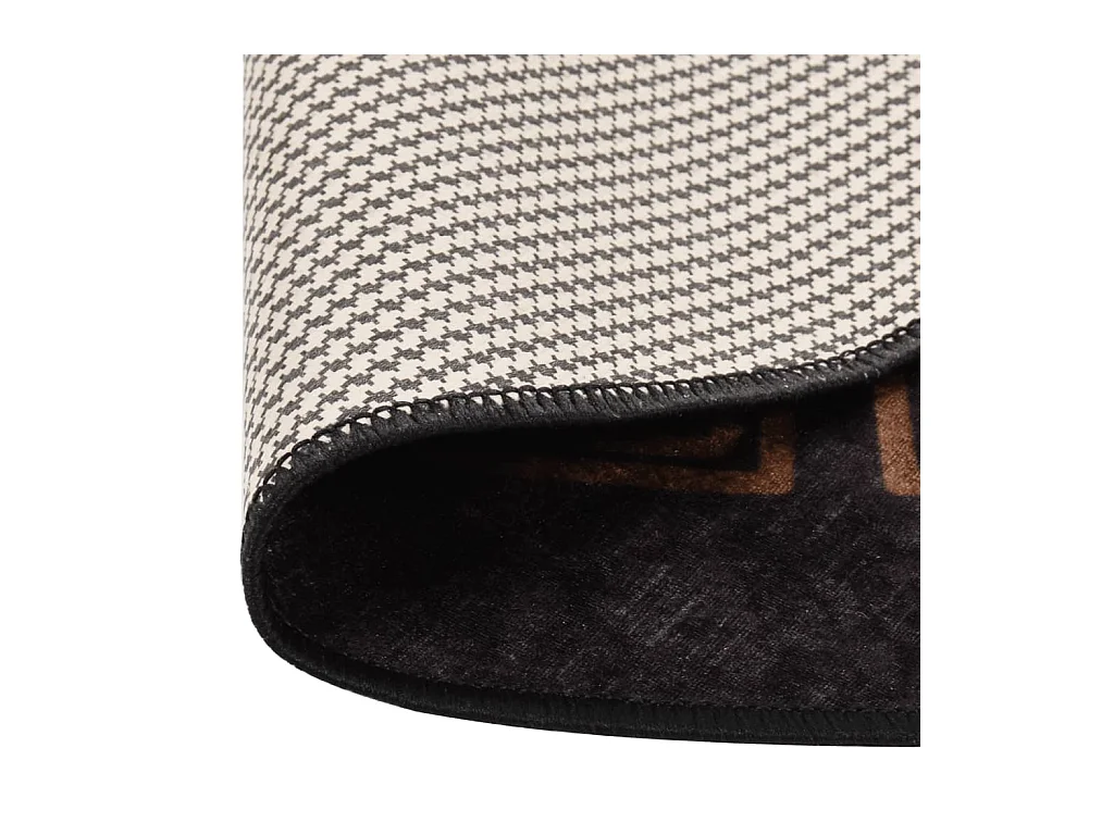 Zwart en goud wasbaar tapijt Ø 200 cm antislip