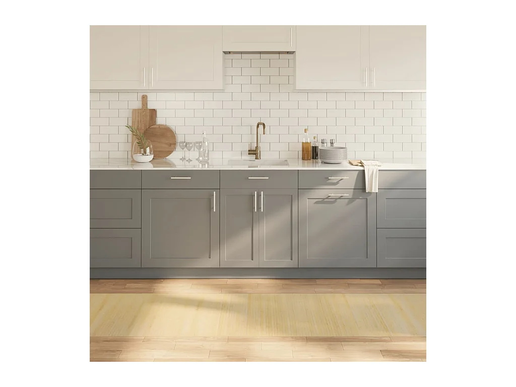 Tapis rectangulaire naturel clair 70x300 cm bambou