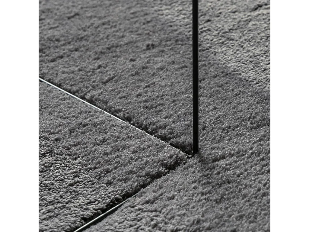 Tapis HUARTE à poils courts doux et lavable anthracite Ø 160 cm