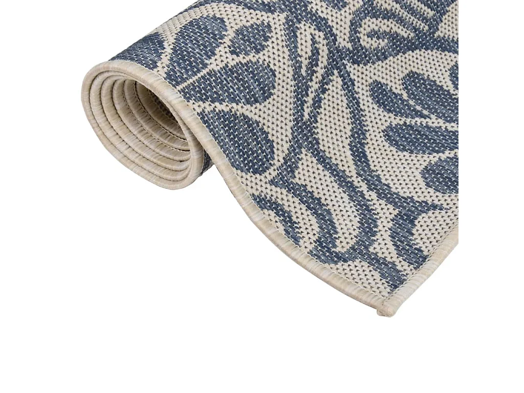 Alfombra de exterior de tejido plano 120x170 cm estampado azul