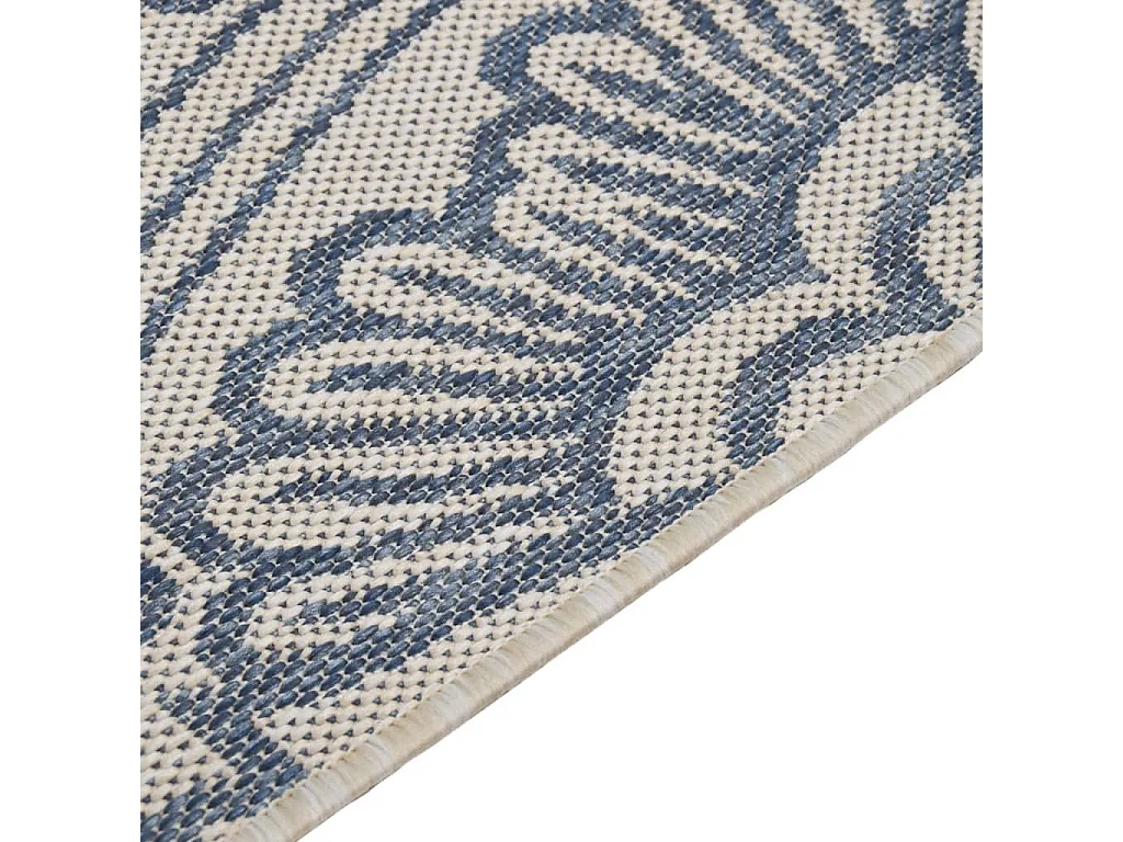 Alfombra de exterior de tejido plano 120x170 cm estampado azul
