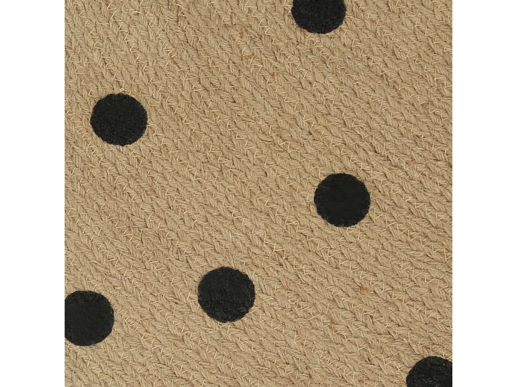 Alfombra de yute hecha a mano con estampado de lunares de 120 cm