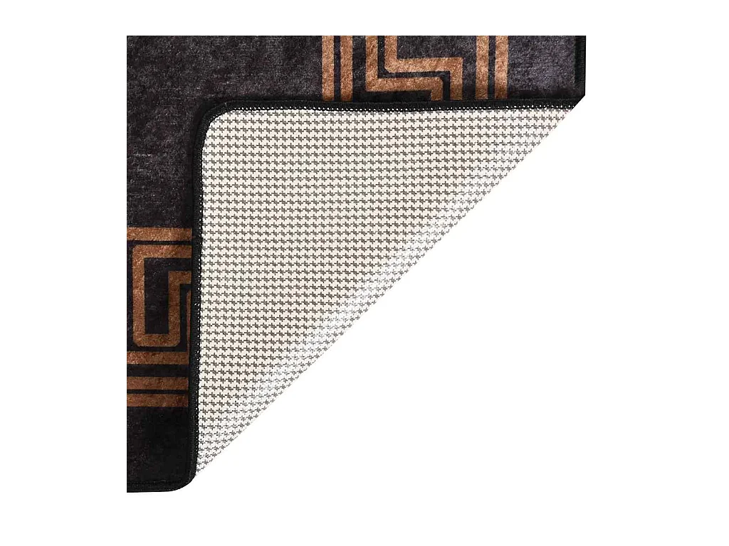 Tapis lavable antidérapant 120x180 cm noir et doré