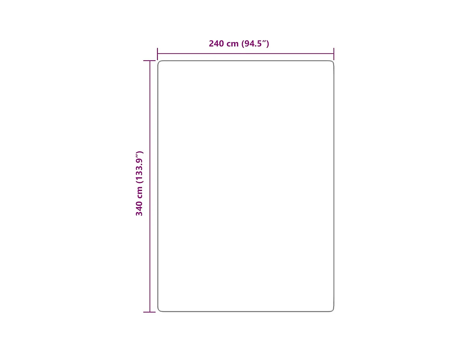 Tapis shaggy à poils longs NAVARRA bleu marine 240x340 cm