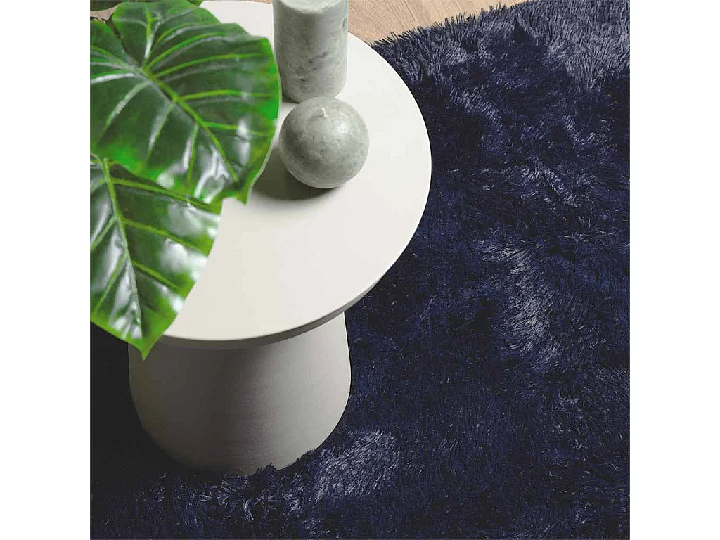 Tapis shaggy à poils longs NAVARRA bleu marine 240x340 cm