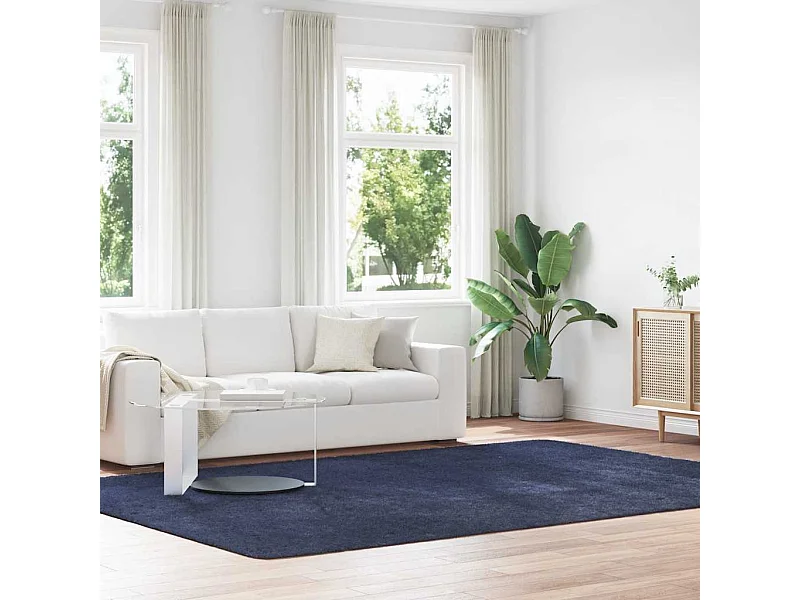 Tapis shaggy à poils longs NAVARRA bleu marine 240x340 cm