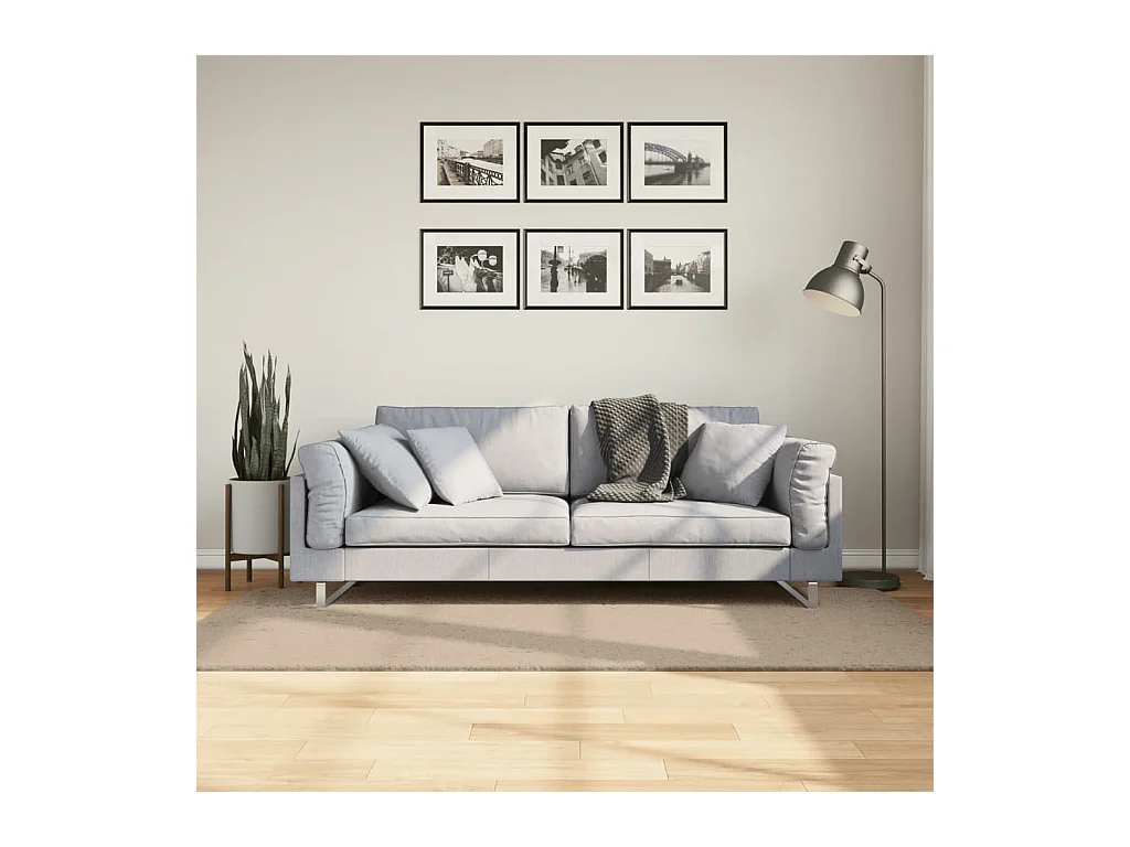 Tapis HUARTE à poils courts doux et lavable sable 100x200 cm