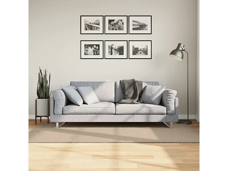 Tapis HUARTE à poils courts doux et lavable sable 100x200 cm