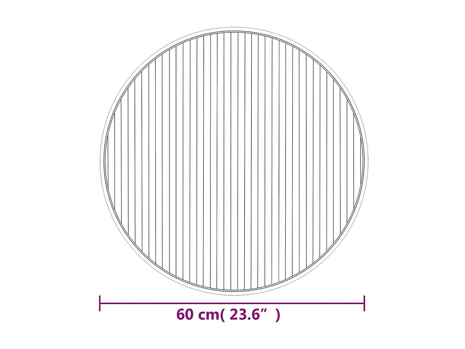 Tappeto rotondo marrone 60 cm in bambù