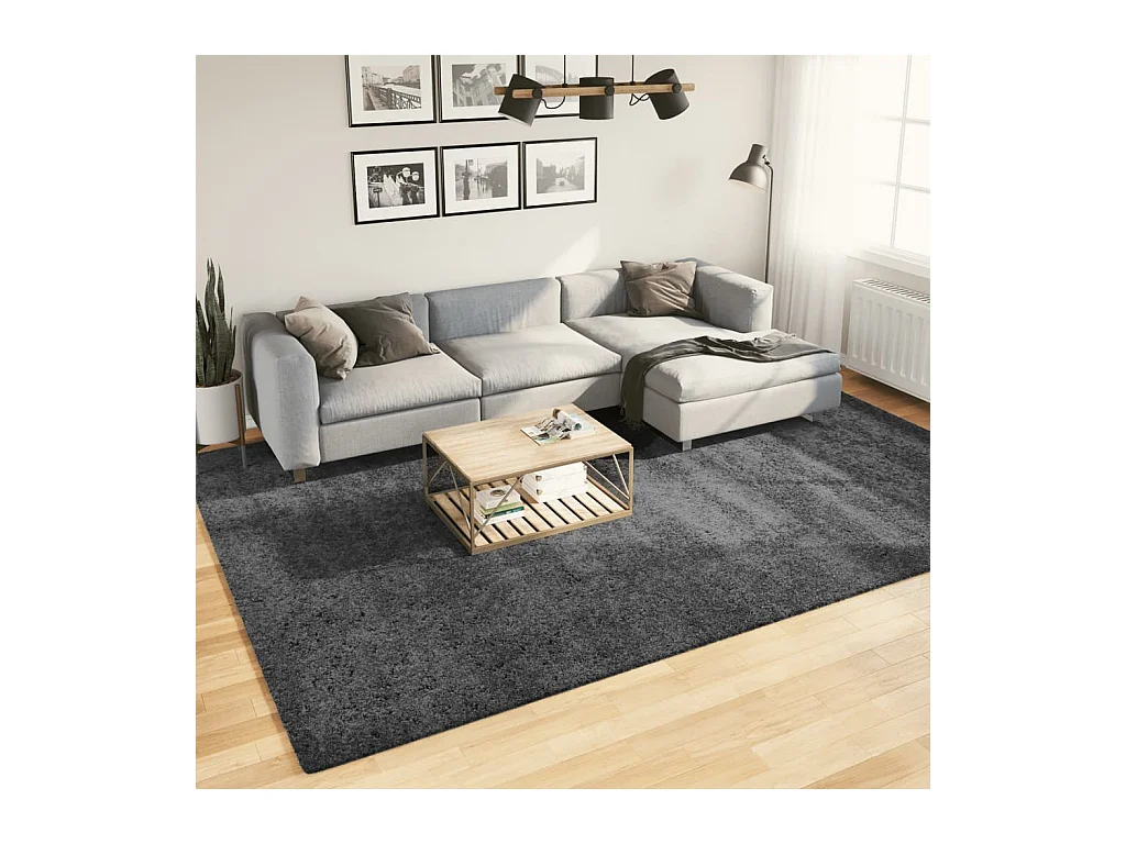 Tapis OVIEDO à poils courts anthracite 240x340 cm