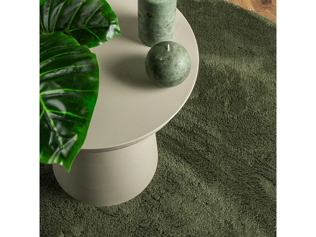 Tapis HUARTE à poils courts doux et lavable vert forêt Ø 200 cm