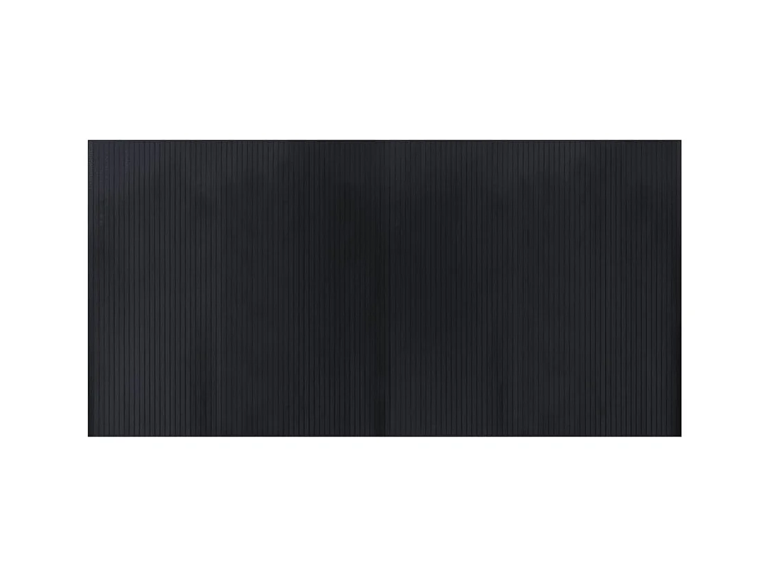 Rechthoekig zwart tapijt 100x200 cm bamboe
