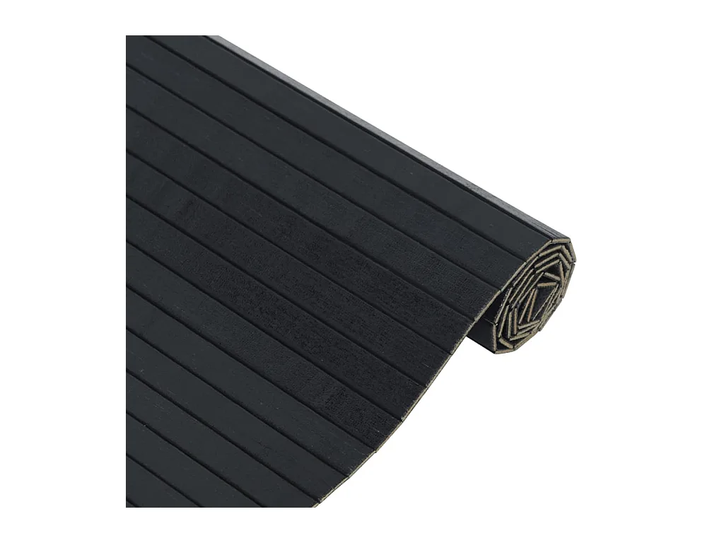 Rechthoekig zwart tapijt 100x200 cm bamboe