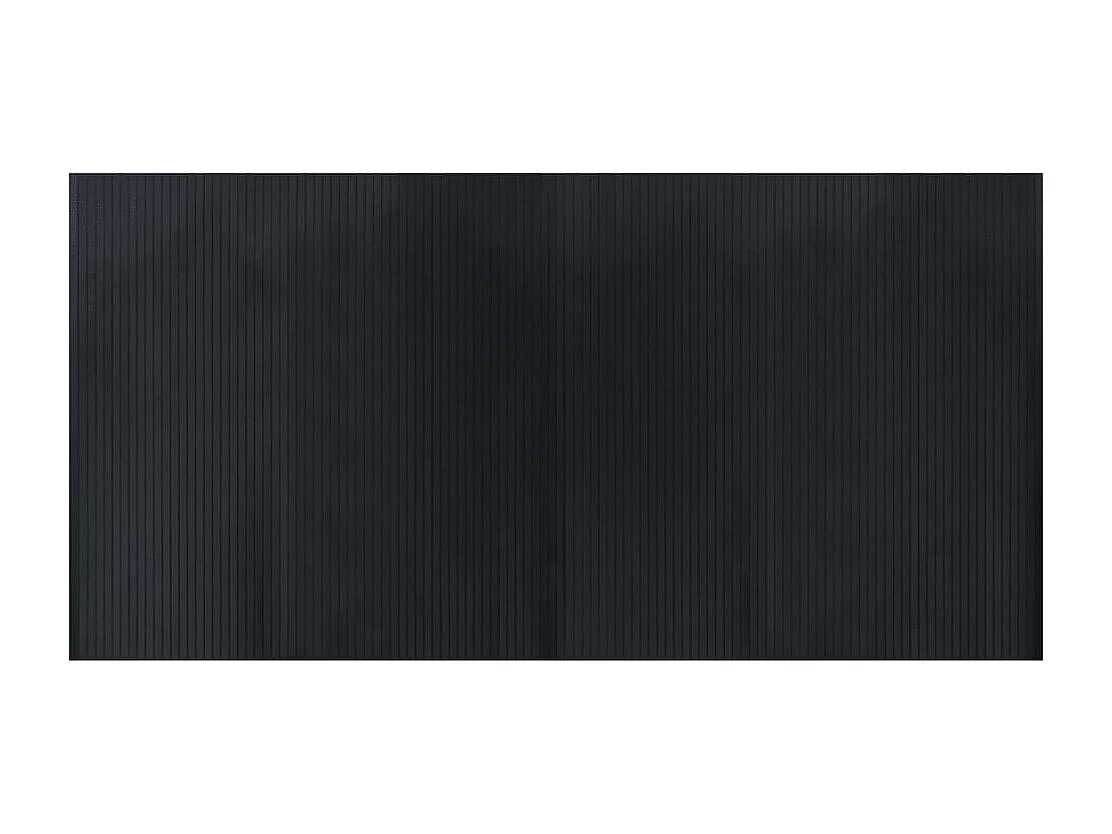 Tapis rectangulaire noir 100x200 cm bambou
