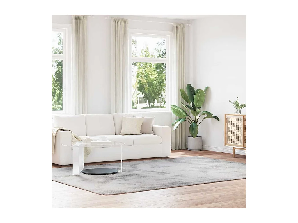 Tapis shaggy à poils longs NAVARRA gris argenté 240x340 cm