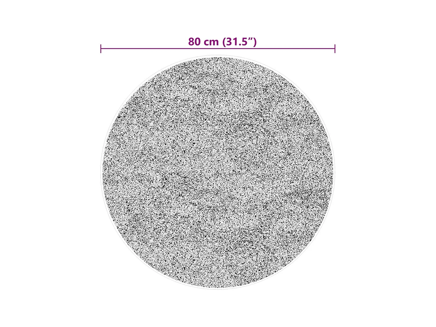 HUARTE vloerkleed met zachte en wasbare korte pool, grijs, Ø 80 cm