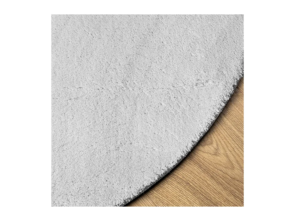HUARTE vloerkleed met zachte en wasbare korte pool, grijs, Ø 80 cm