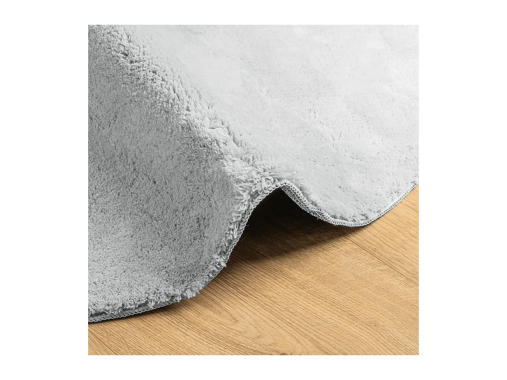 HUARTE vloerkleed met zachte en wasbare korte pool, grijs, Ø 80 cm